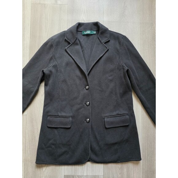 Lauren Ralph Lauren Womens Black Blazer Jacket Cardigan Medium Size Large - Picture 3 of 7